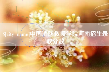 海门中国消防救援学院河南招生录取分数