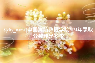 海门中国消防救援学院2024年录取分数线是多少