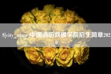 海门中国消防救援学院招生简章2020