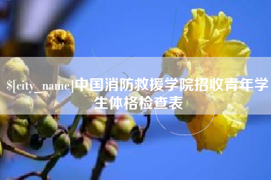 海门中国消防救援学院招收青年学生体格检查表